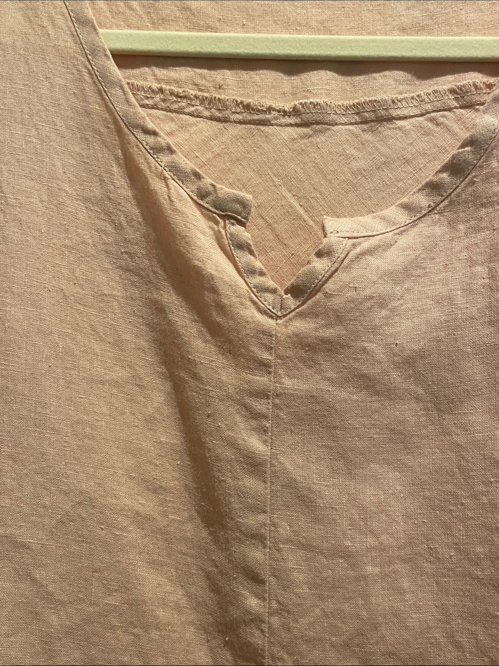 Flax Sleeveless Linen Tunic in Soft Pink Large - Picture 3 of 5